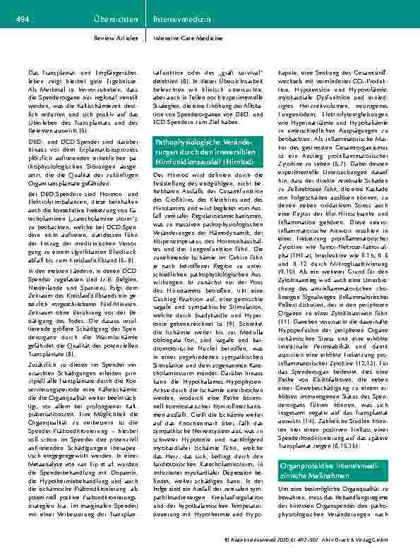 Vorschauseite 3: Neue Wege der Spenderpräkonditionierung in der Intensivmedizin – von Nerven und Botenstoffen