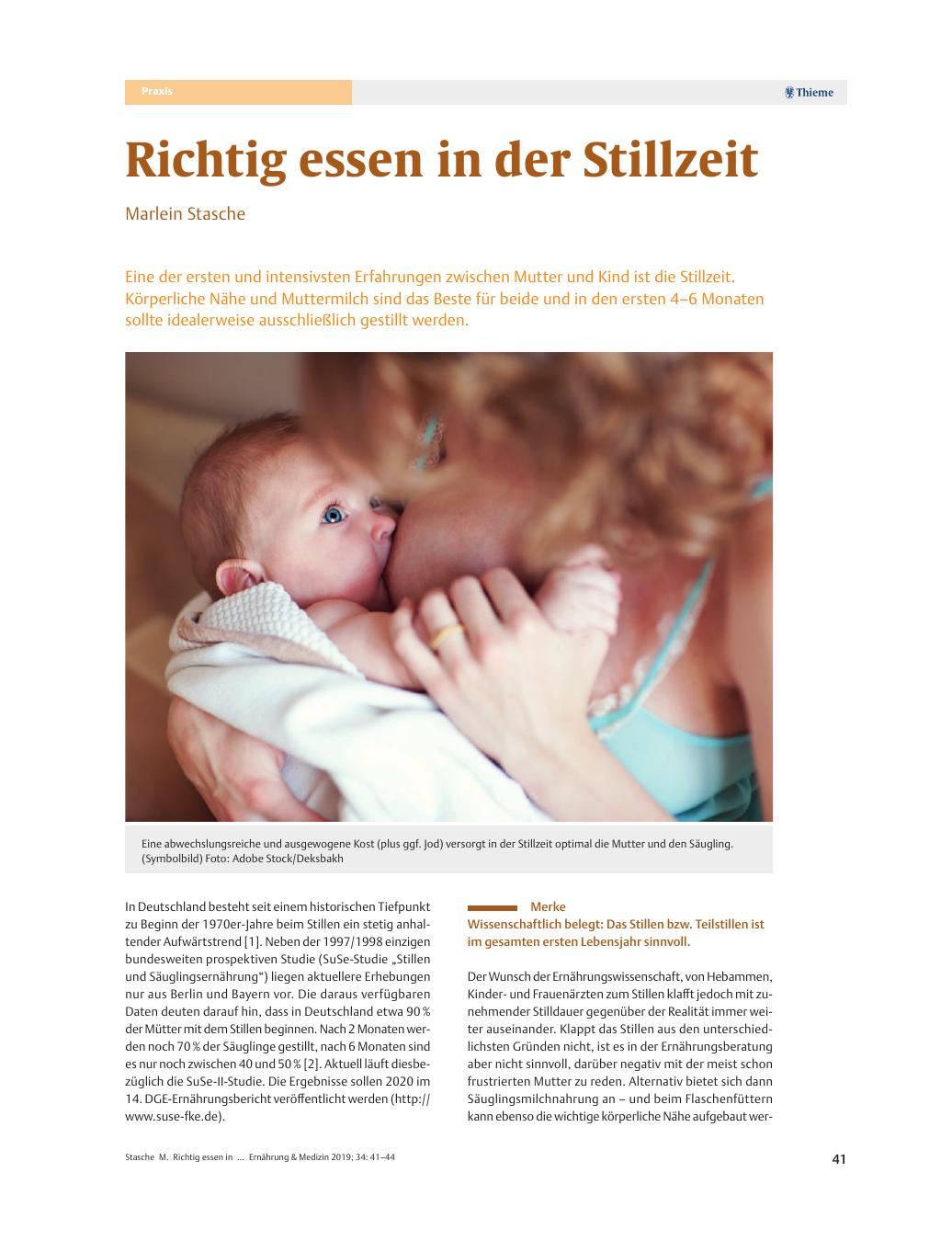 Vorschauseite 1: Richtig essen in der Stillzeit
