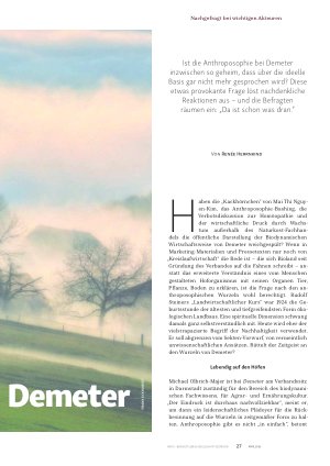 Vorschauseite 2: Besser Geheim? Anthroposophie bei Demeter