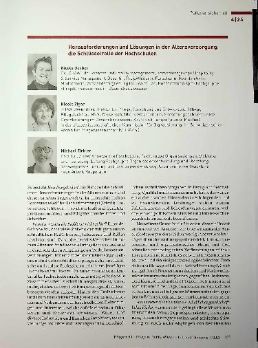 Vorschauseite 1: Herausforderungen und Lösungen in der Altersversorgung: die Schlüsselrolle der Hochschulen
