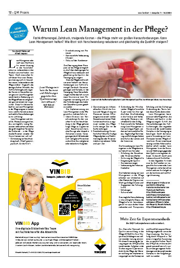 Vorschauseite 1: Warum Lean Management in der Pflege?