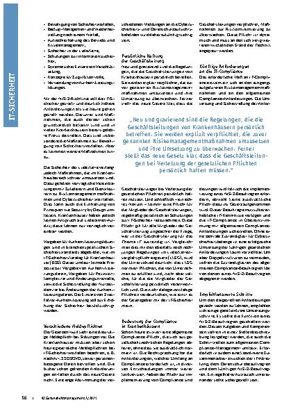 Vorschauseite 2: Umsetzung der NIS-2-Richtlinie Ein Kraftakt für die Krankenhäuser