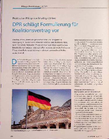 Vorschauseite 1: Profession Pflege nachhaltig stärken DPR schlägt Formulierung für Koalitionsvertrag vor