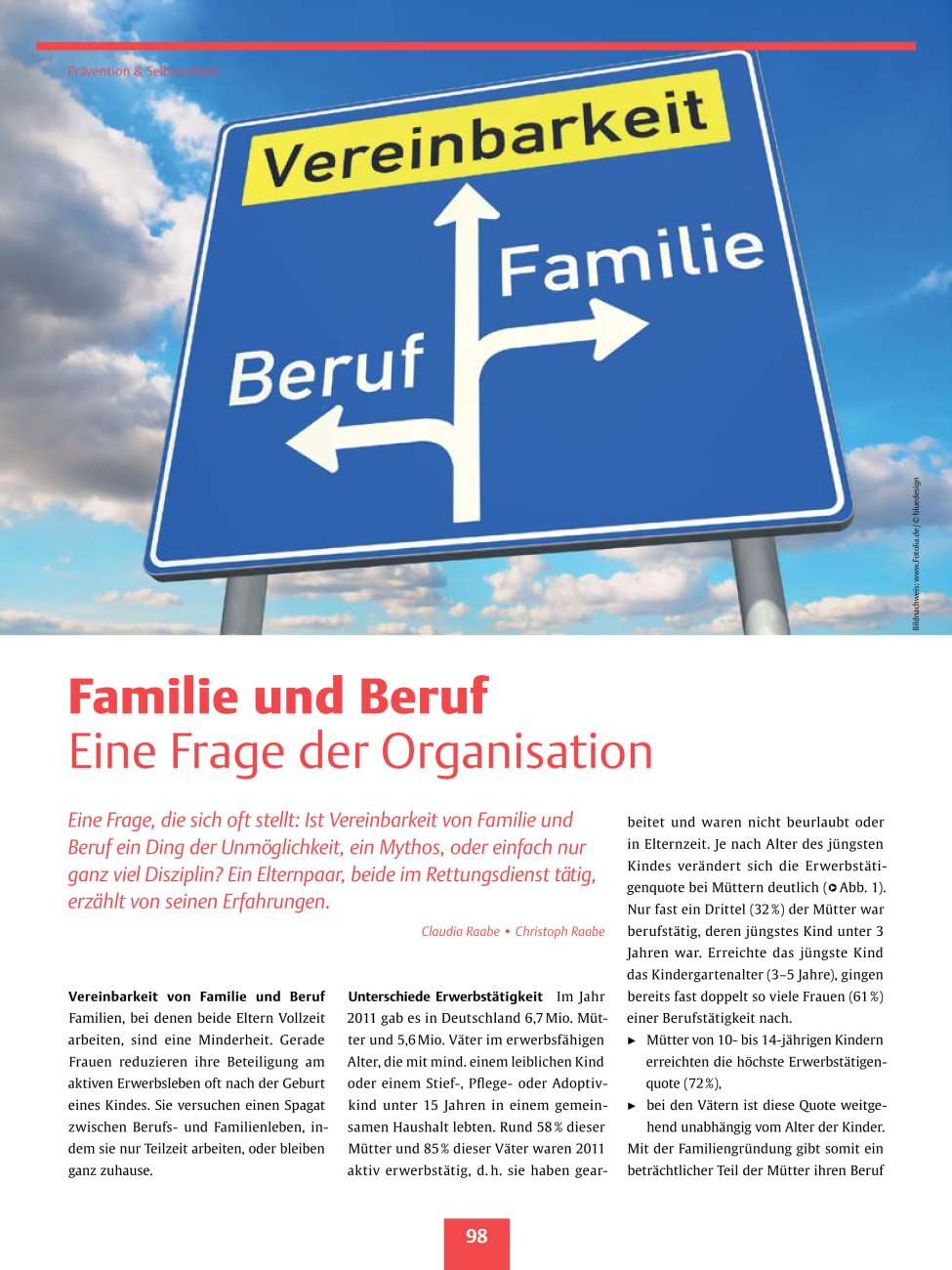 Vorschauseite 1: Familie und Beruf ? Eine Frage der Organisation