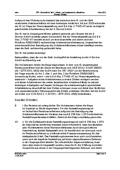 Vorschauseite 2: I. Tarifrecht Personalgestellung – öffentlicher Dienst
