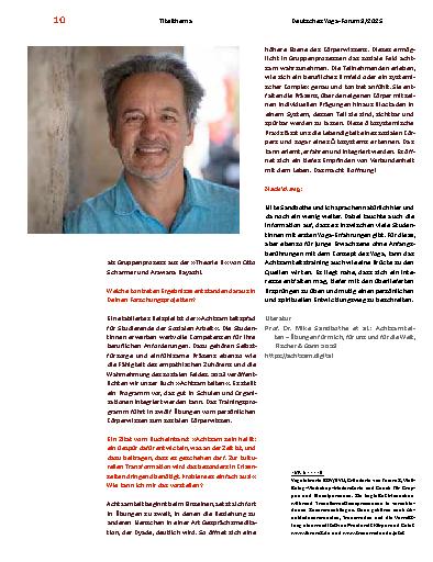 Vorschauseite 3: Ein Gespür dafür entwickeln, was an der Zeit ist – Interview mit Prof. Dr. Mike Sandbothe