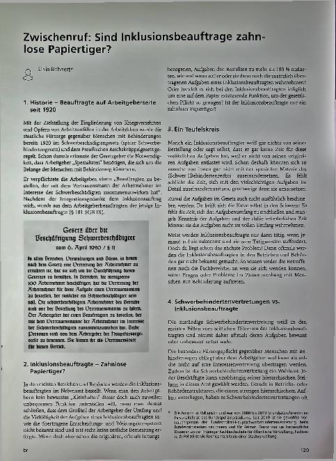 Vorschauseite 1: Zwischenruf: Sind Inklusionsbeauftragte zahnlose Papiertiger?