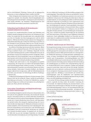 Vorschauseite 4: Neue Wege in der MTR-Ausbildung (Teil 1) Simulationsgestütztes Lernen im Skills Lab zur Stärkung beruflicher Handlungskompetenz