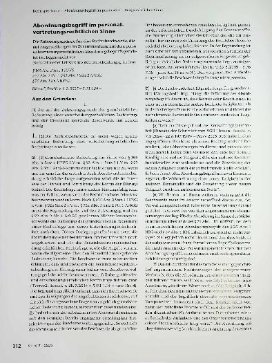 Vorschauseite 1: Abordnungsbegriff im personal vertretungsrechtlichen Sinne