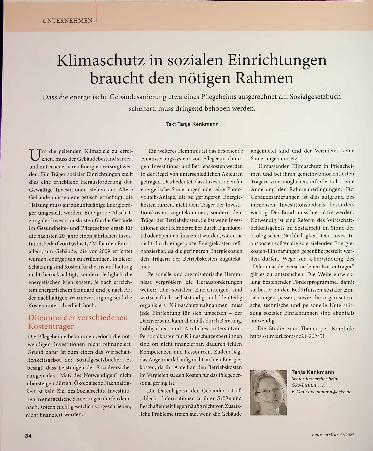 Vorschauseite 1: Klimaschutz in sozialen Einrichtungen braucht den nötigen Rahmen.