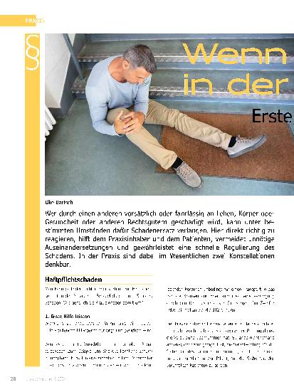 Vorschauseite 1: Wenn der Patient in der Praxis stürzt: Erste Schritte beim Haftpflichtschaden