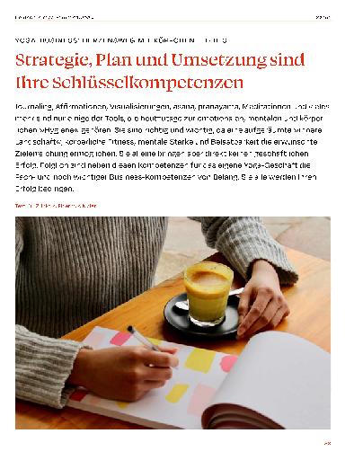Vorschauseite 1: Strategie, Planung und Umsetzung sind Ihre Schlüsselkompetenzen im Yoga-Business: Herzensweg mit Köpfchen – Teil 3
