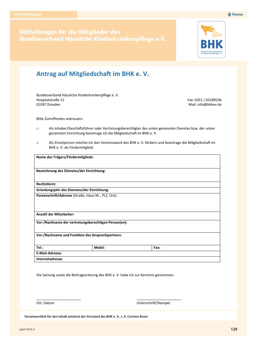 Vorschauseite 1: Mitteilungen für die Mitglieder des Bundesverband Häusliche Kinderkrankenpflege e.V.