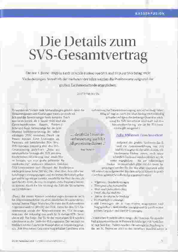 Vorschauseite 1: Die Details zum SVS-Gesamtvertrag.