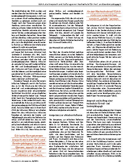 Vorschauseite 2: Ethik als Anspruch und Auftrag einer Hochschule für Heilund Sonderpädagogik
