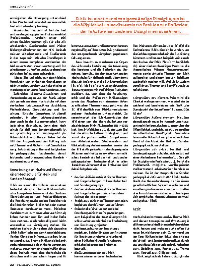 Vorschauseite 3: Ethik als Anspruch und Auftrag einer Hochschule für Heilund Sonderpädagogik