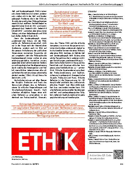 Vorschauseite 4: Ethik als Anspruch und Auftrag einer Hochschule für Heilund Sonderpädagogik