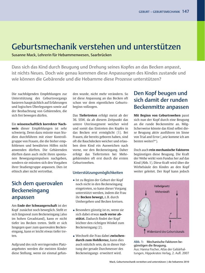 Vorschauseite 1: Geburtsmechanik verstehen und unterstützen