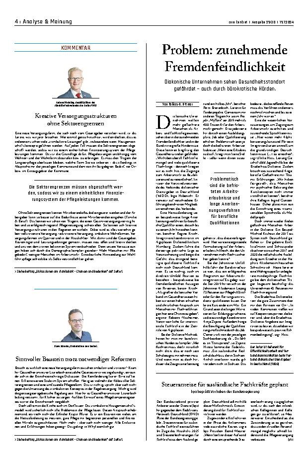 Vorschauseite 1: Problem: zunehmende Fremdenfeindlichkeit