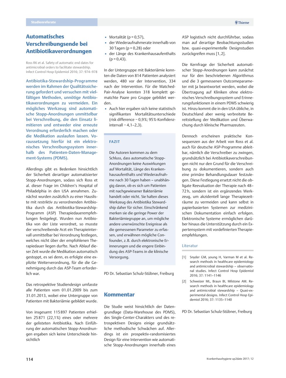 Vorschauseite 1: Automatisches Verschreibungsende bei Antibiotikaverordnungen