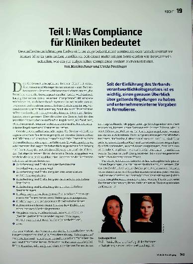 Vorschauseite 1: Teil I: Was Compliance für Kliniken bedeutet