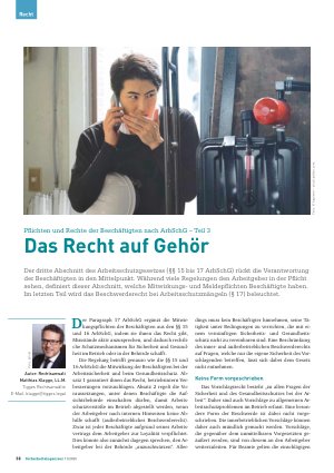 Vorschauseite 1: Pflichten und Rechte der Beschäftigten nach ArbSchG – Teil 3 Das Recht auf Gehör