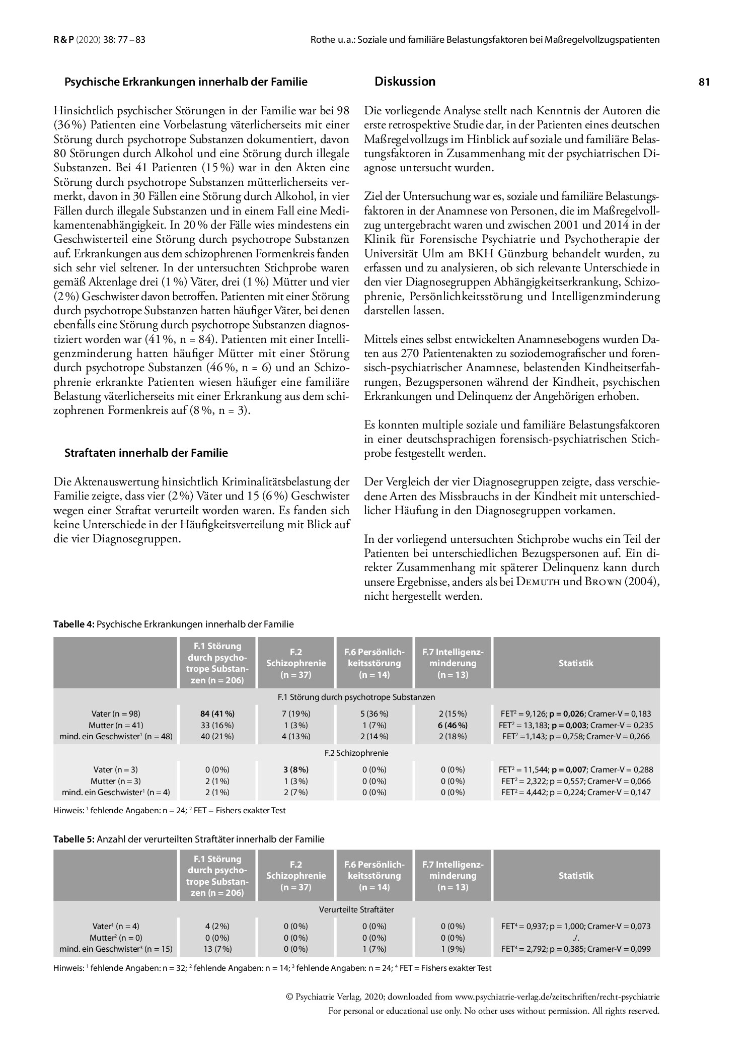 Vorschauseite 5: Soziale und familiäre Belastungsfaktoren bei Maßregelvollzugspatienten