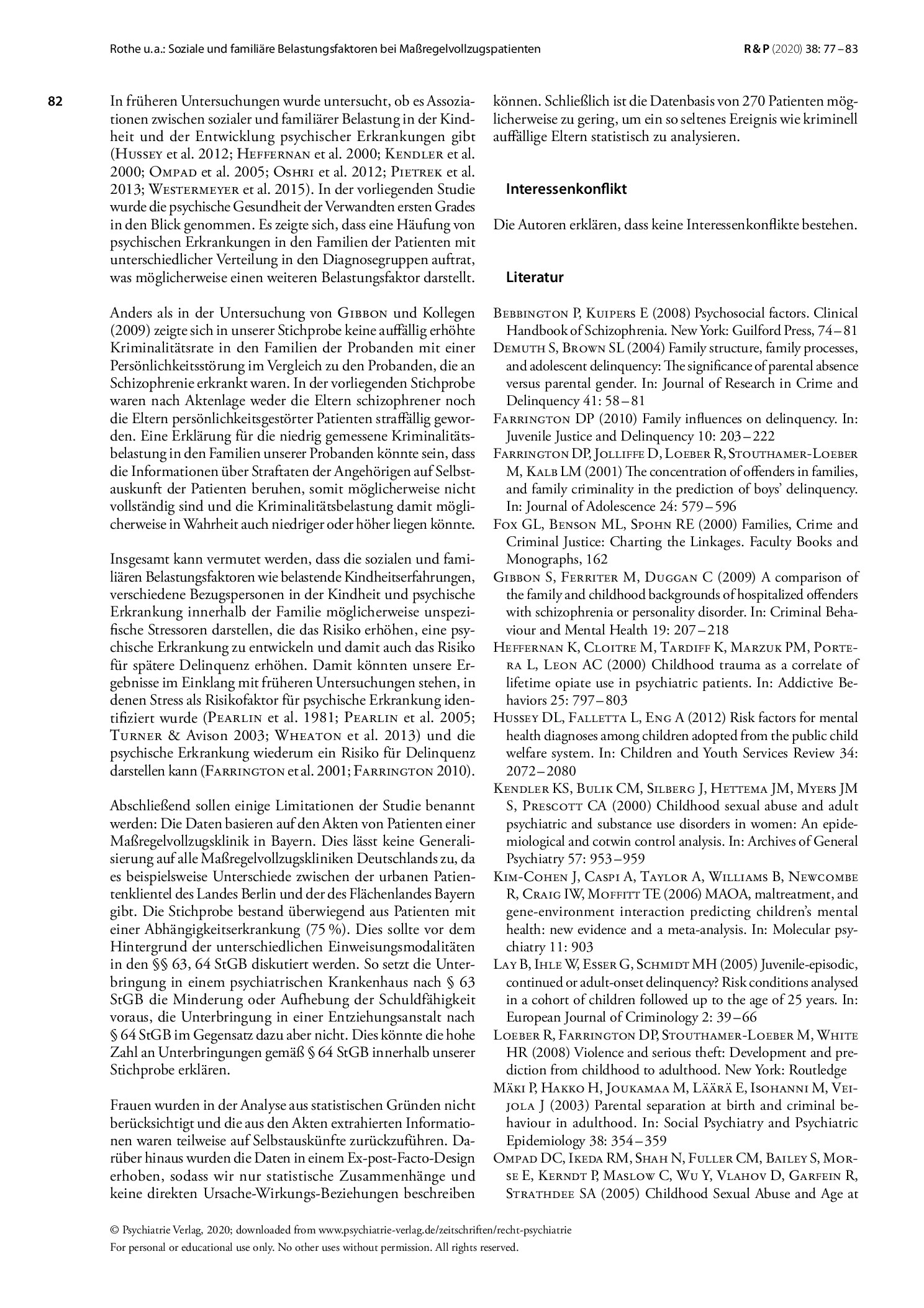 Vorschauseite 6: Soziale und familiäre Belastungsfaktoren bei Maßregelvollzugspatienten
