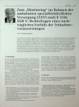 Vorschauseite 1: Zum „Monitoring“ im Rahmen der ambulanten spezialfachärztlichen Versorgung (ASV) nach § 116b SGB V: Rechtsfragen eines nachträglichen Entfalls der Teilnahmevoraussetzungen