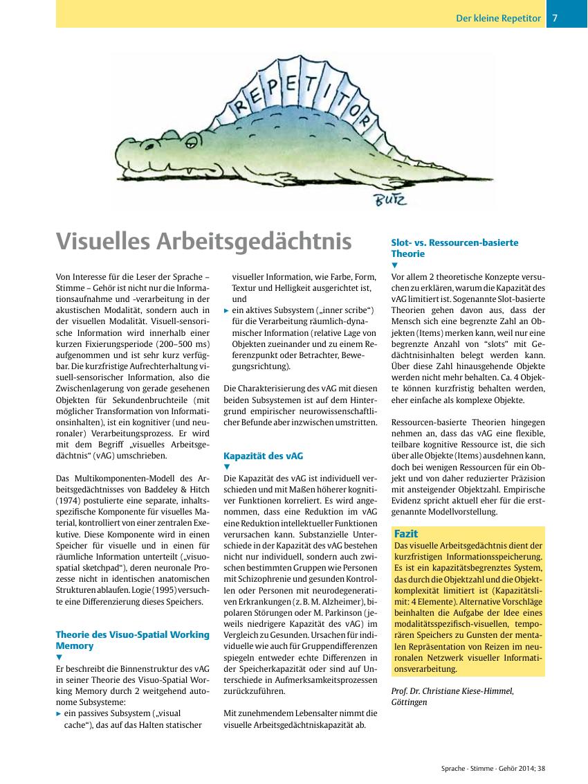 Vorschauseite 1: Visuelles Arbeitsgedächtnis