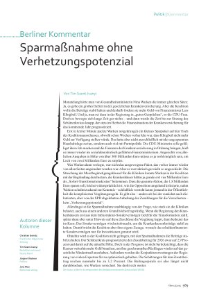 Vorschauseite 1: Sparmaßnahme ohne Verhetzungspotenzial