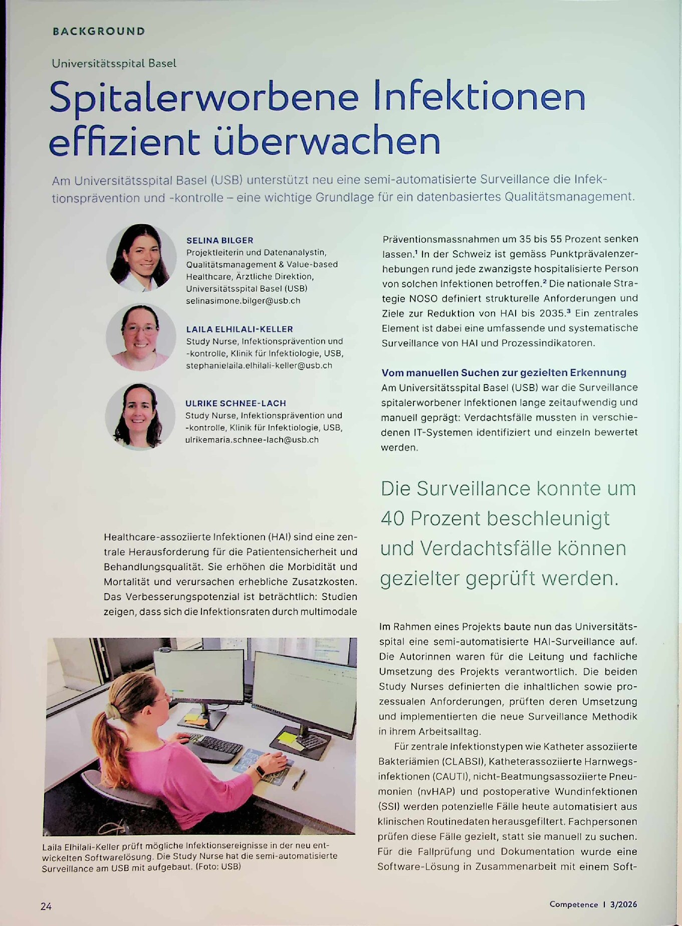 Vorschauseite 1: Spitalerworbene Infektionen effizient überwachen