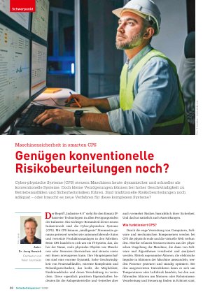 Vorschauseite 1: Maschinensicherheit in smarten CPS Genügen konventionelle Risikobeurteilungen noch?