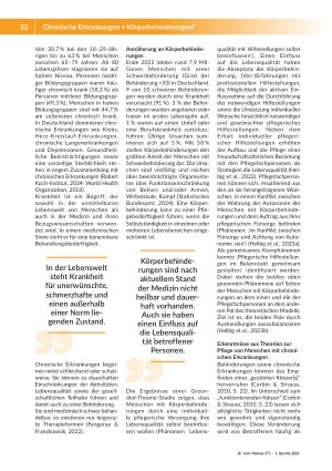 Vorschauseite 2: Chronische Erkrankungen ≠ Körperbehinderungen? Gemeinsamkeiten und Unterschiede zur pflegerischen Versorgung