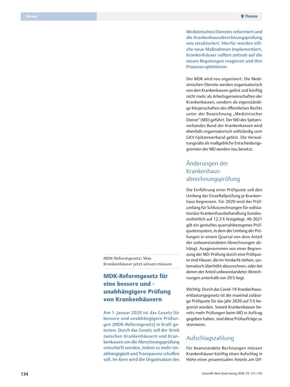 Vorschauseite 1: MDK-Reformgesetz: Was Krankenhäuser jetzt wissen müssen – MDK-Reformgesetz für eine bessere und unabhängigere Prüfung von Krankenhäusern