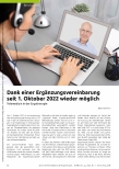 Vorschauseite 1: Dank einer Ergänzungsvereinbarung seit 1. Oktober 2022 wieder möglich: Telemedizin in der Ergotherapie.