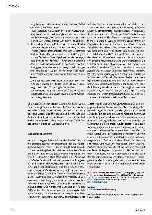 Vorschauseite 4: Ingenieurskunst für Barrierefreiheit. Vielfältige Spielmöglichkeiten für Kinder, Jugendliche und Erwachsene mit hohem Unterstützungsbedarf.