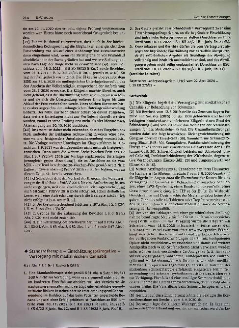 Vorschauseite 6: Aktuelle Entscheidungen: Vergütung stationärer Krankenhausbehandlung - Abrechnungsprüfung durch den MDK