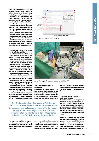 Vorschauseite 2: Einführung von eGENA in den klinischen Alltag von Medizinern