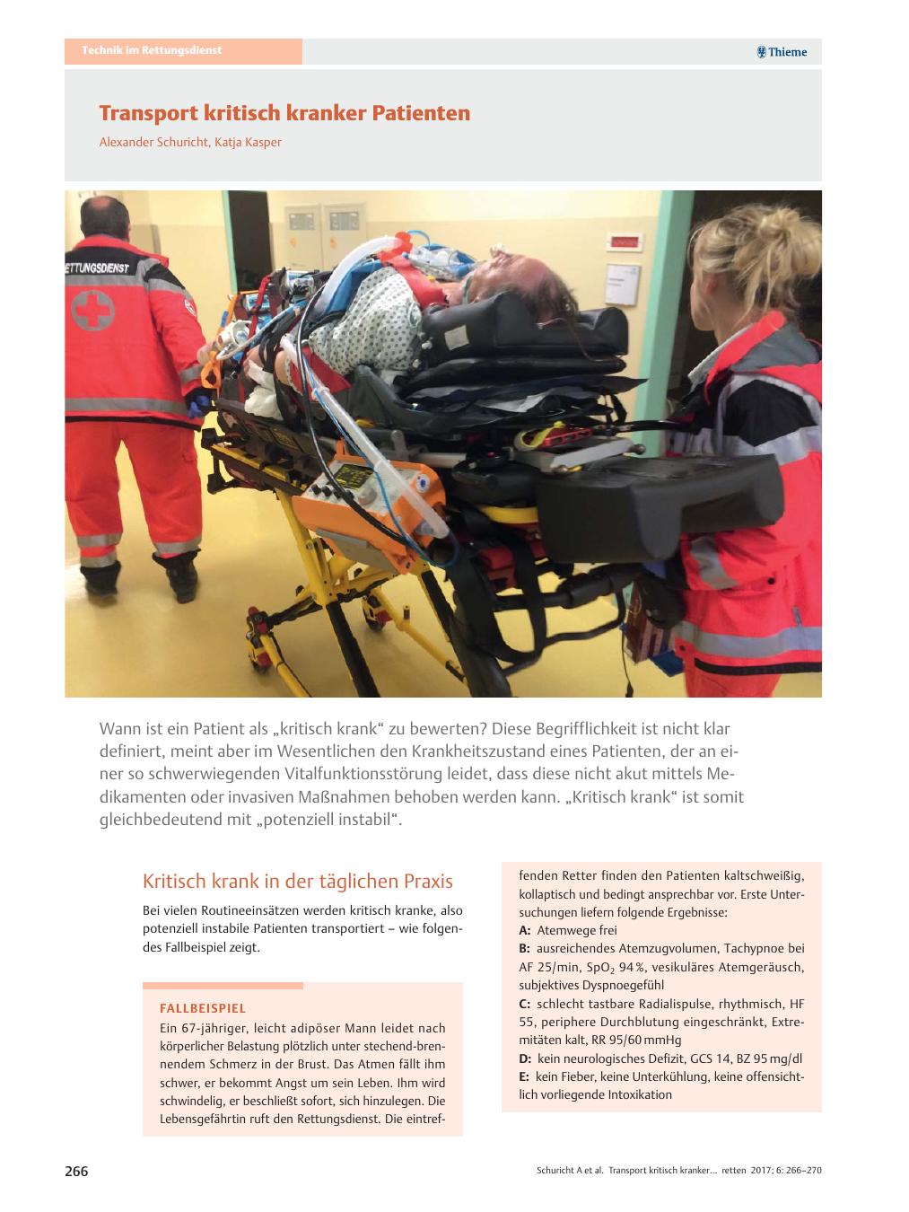 Vorschauseite 1: Transport kritisch kranker Patienten