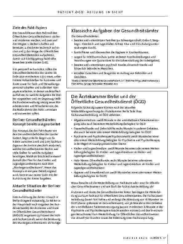 Vorschauseite 4: Patient Öffentlicher Gesundheitsdienst: HEILUNG IN SICHT