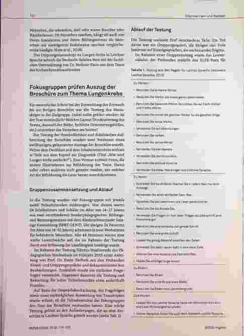 Vorschauseite 2: Lungenkrebs - Was nun? Eine Broschüre in Leichter Sprache
