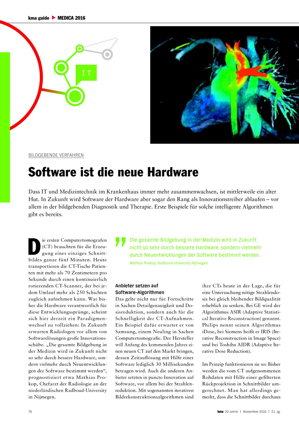 Vorschauseite 1: Bildgebende Verfahren: Software ist die neue Hardware
