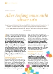 Vorschauseite 1: Aller Anfang muss nicht schwer sein.