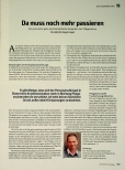 Vorschauseite 1: Da muss noch mehr passieren. Ein paar nicht ganz emotionsbefreite Gedanken zur Pflegereform.