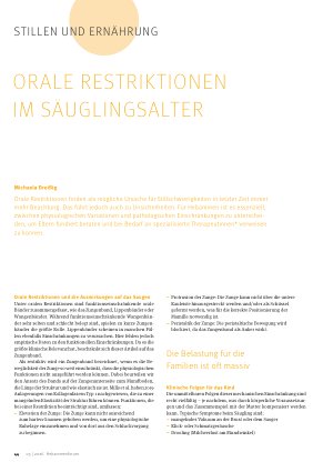 Vorschauseite 1: Orale Restriktation im Säuglingsalter