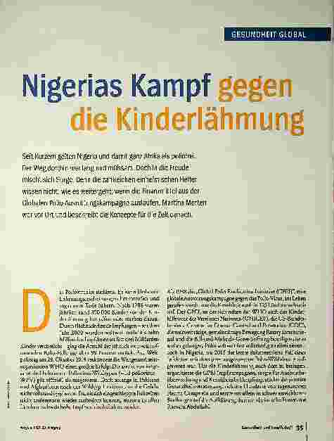Vorschauseite 1: Nigerias Kampf gegen die Kinderlähmung