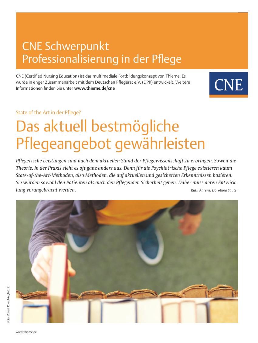 Vorschauseite 1: Das aktuell bestmögliche Pflegeangebot gewährleisten