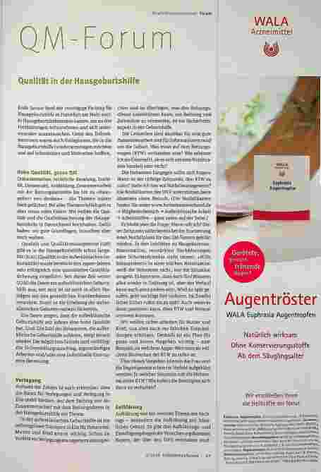 Vorschauseite 1: Qualität in der Hausgeburtshilfe
