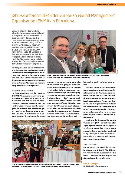 Vorschauseite 1: Jahreskonferenz 2025 der European Wound Management Organisation (EWMA) in Barcelona